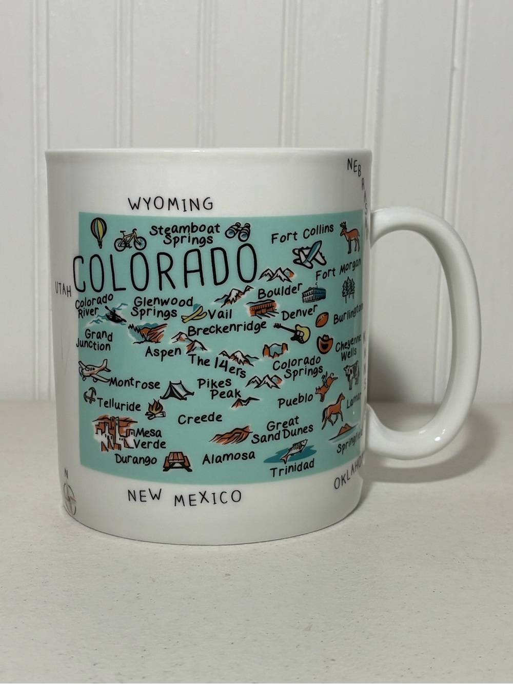 Colorado State Map Jumbo Coffee Mug by 222 Fifth "My Place" whimsical travel